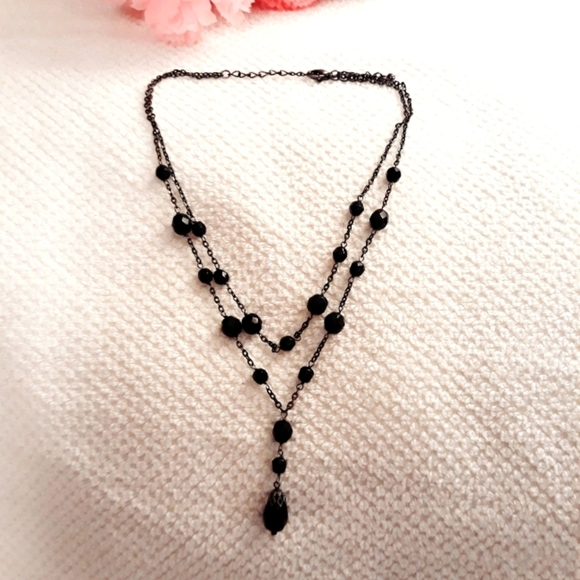 Bayou Chic Creations Jewelry - Vintage Style Black Beaded Necklace